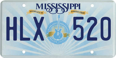 MS license plate HLX520