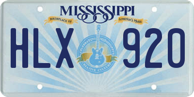 MS license plate HLX920