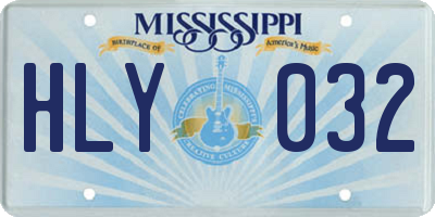 MS license plate HLY032
