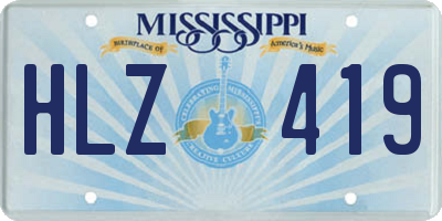 MS license plate HLZ419