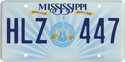 MS license plate HLZ447