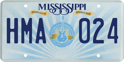 MS license plate HMA024