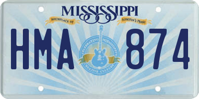 MS license plate HMA874