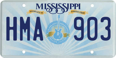 MS license plate HMA903