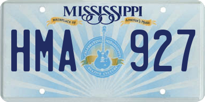 MS license plate HMA927