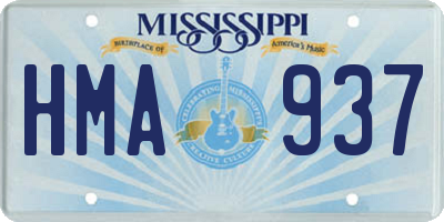 MS license plate HMA937
