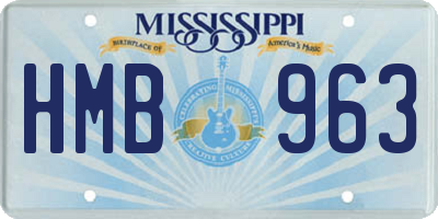 MS license plate HMB963