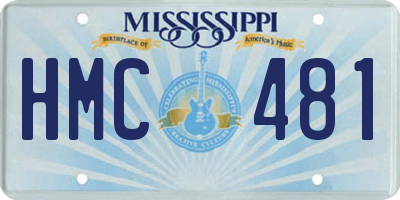 MS license plate HMC481
