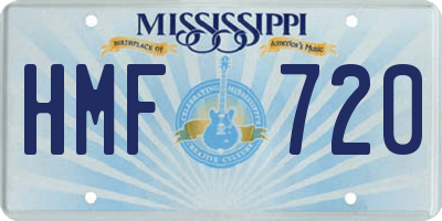 MS license plate HMF720