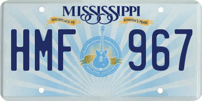 MS license plate HMF967