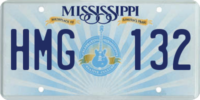 MS license plate HMG132