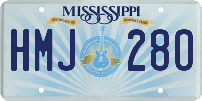 MS license plate HMJ280