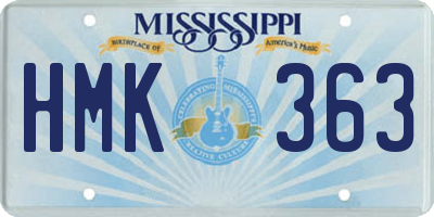 MS license plate HMK363