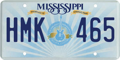MS license plate HMK465
