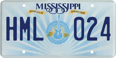 MS license plate HML024
