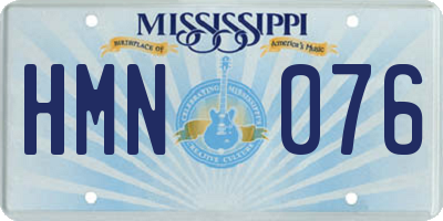 MS license plate HMN076