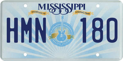 MS license plate HMN180