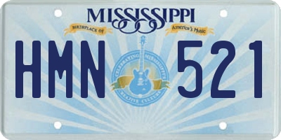 MS license plate HMN521