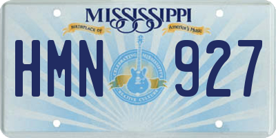 MS license plate HMN927