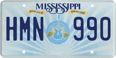 MS license plate HMN990