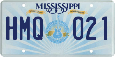 MS license plate HMQ021