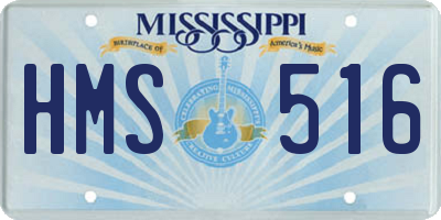 MS license plate HMS516