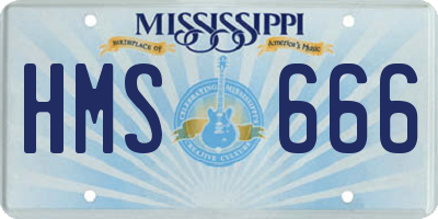 MS license plate HMS666