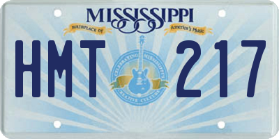 MS license plate HMT217