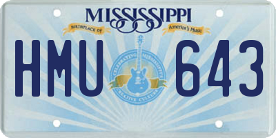 MS license plate HMU643