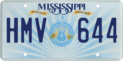 MS license plate HMV644