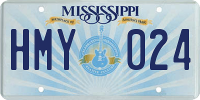 MS license plate HMY024