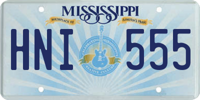 MS license plate HNI555