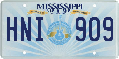 MS license plate HNI909