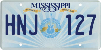 MS license plate HNJ127