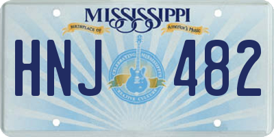 MS license plate HNJ482