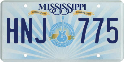 MS license plate HNJ775