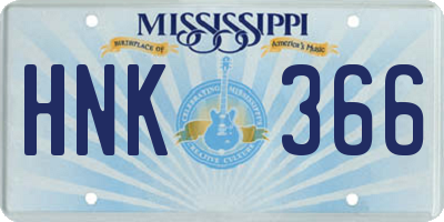 MS license plate HNK366