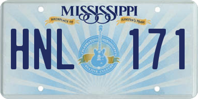 MS license plate HNL171