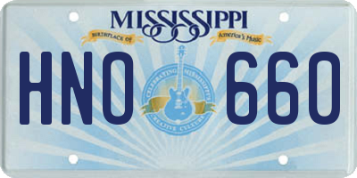 MS license plate HNO660