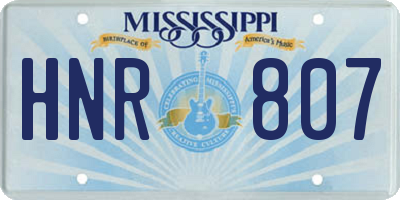 MS license plate HNR807