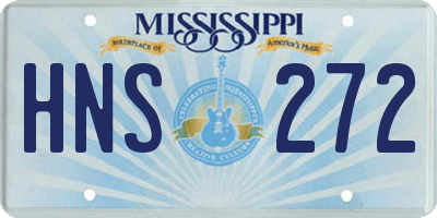 MS license plate HNS272