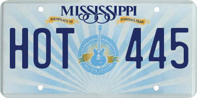 MS license plate HOT445