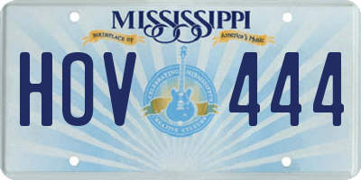 MS license plate HOV444
