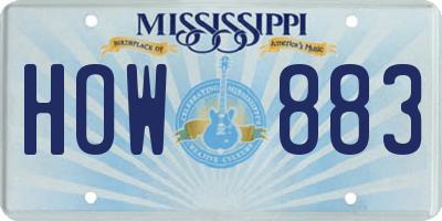 MS license plate HOW883