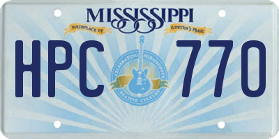 MS license plate HPC770