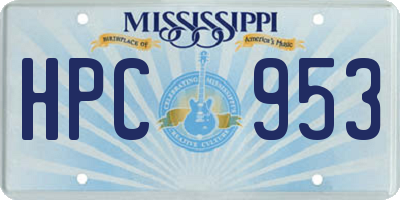 MS license plate HPC953