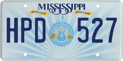 MS license plate HPD527