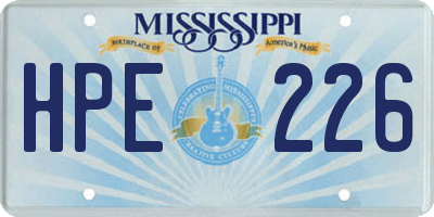 MS license plate HPE226