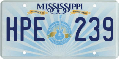MS license plate HPE239