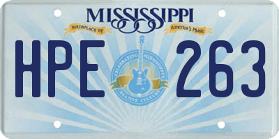 MS license plate HPE263